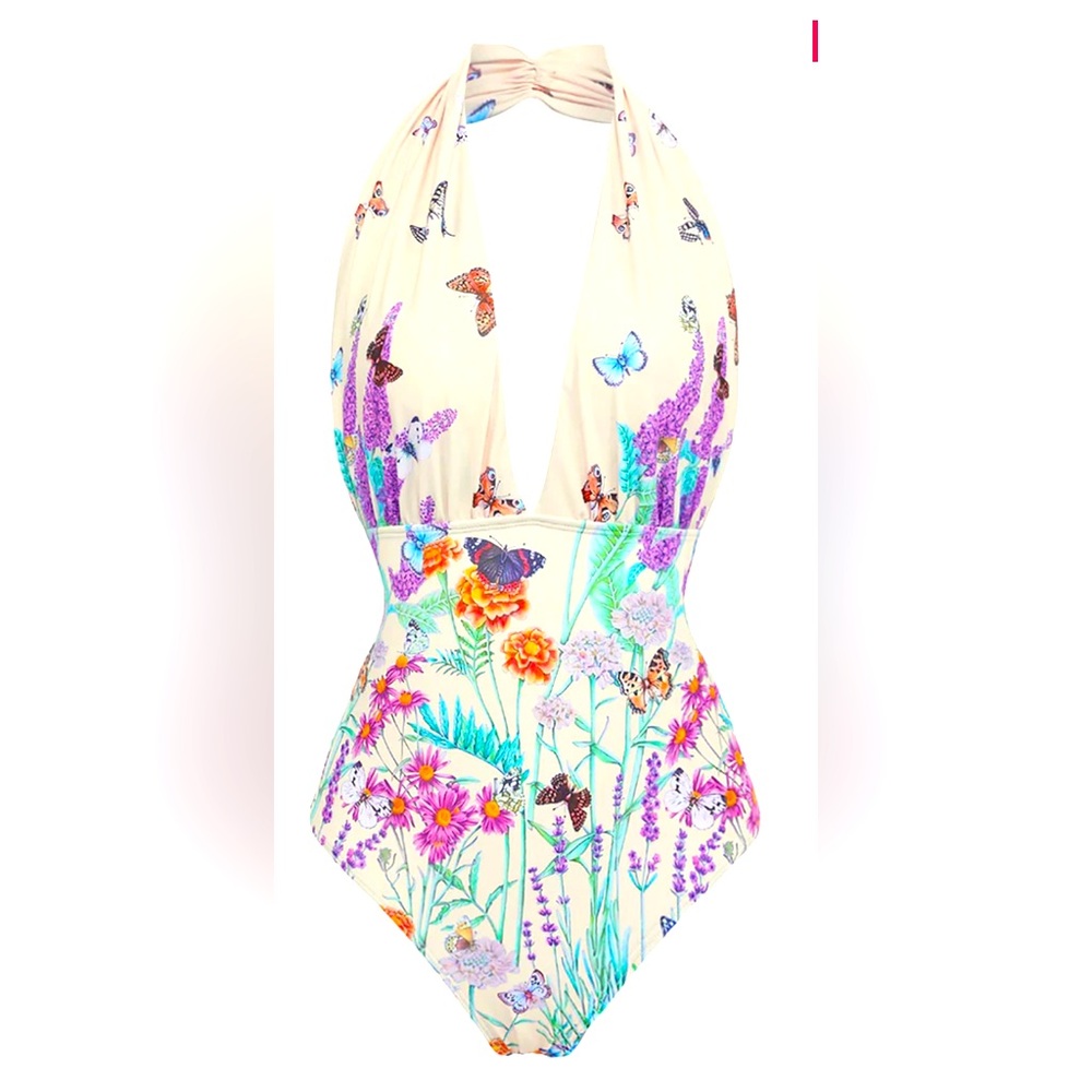 NEW with tags, gorgeous butterfly print one piece swimsuit!
